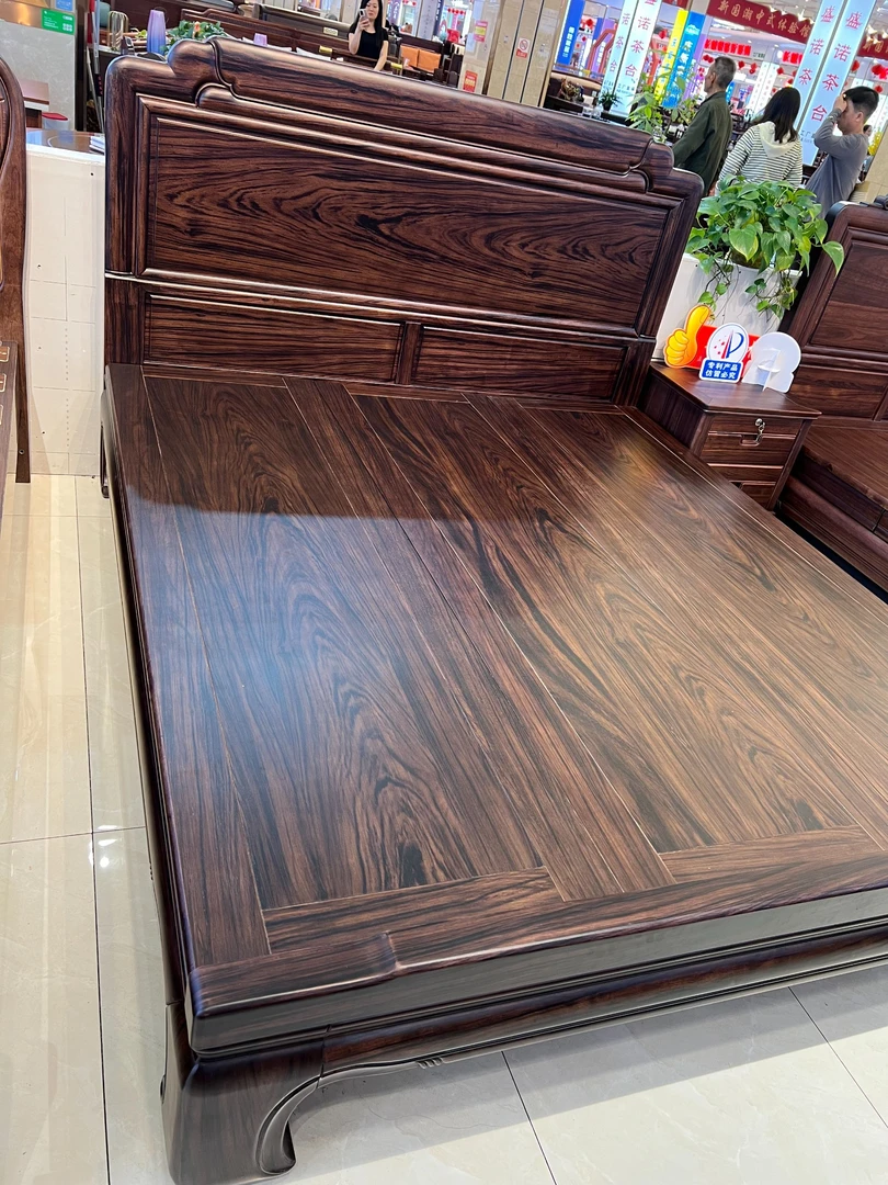 乌金木实木新中式大床1.8主卧1.5客卧床古典中式大床婚床榫卯结构