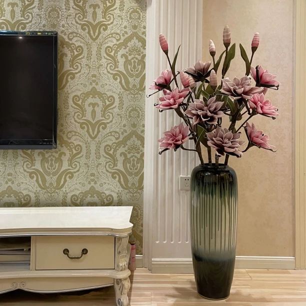 新款开心牡丹仿皮花EVA高端逼真落地假花客厅装饰摆件999朵玫瑰