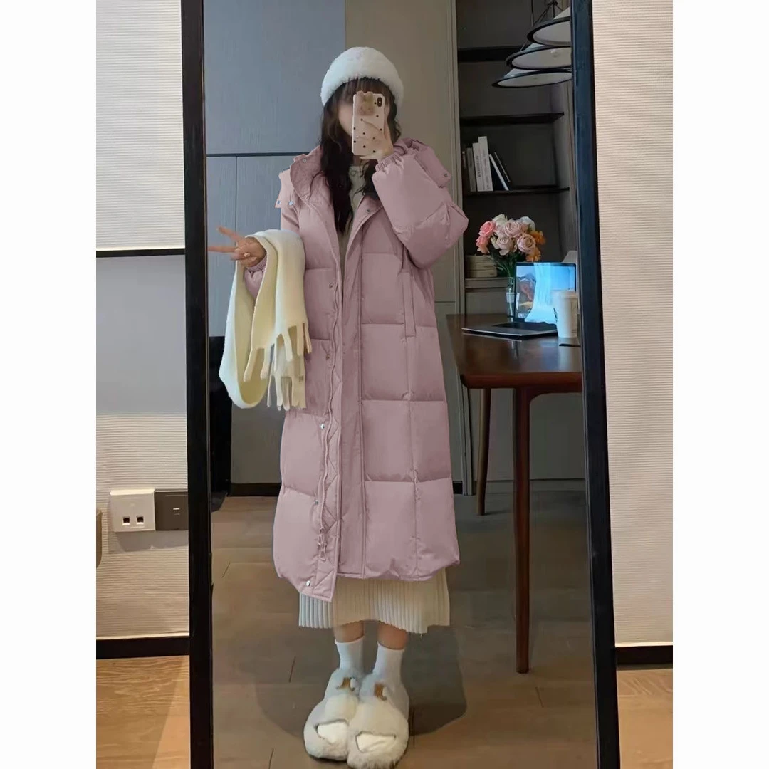2025爆款fufu新款棉衣冬季外套长款棉袄中戏气质加厚羽绒棉服过膝