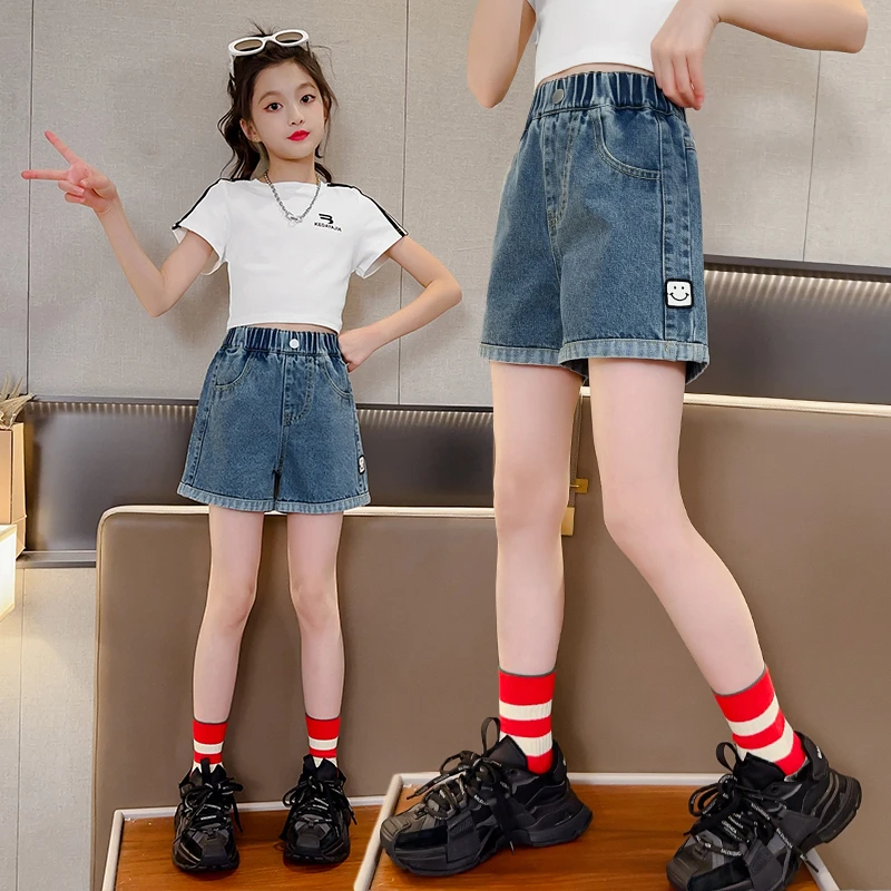 女童牛仔短裤夏装裤子洋气儿童大童韩版百搭童装女孩夏季薄款热裤