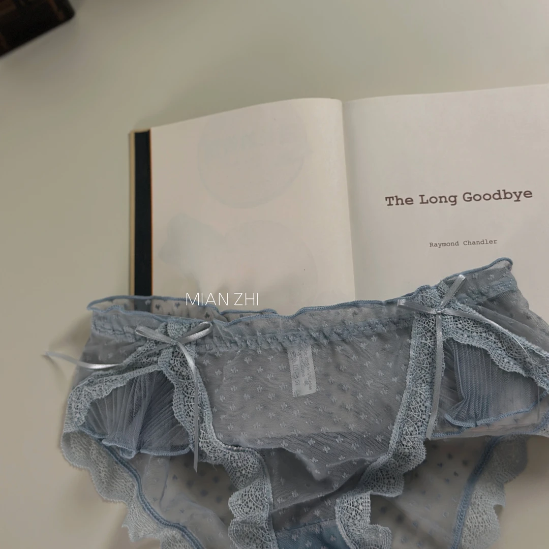 Mianzhi/褶皱开衩甜妹性感内裤