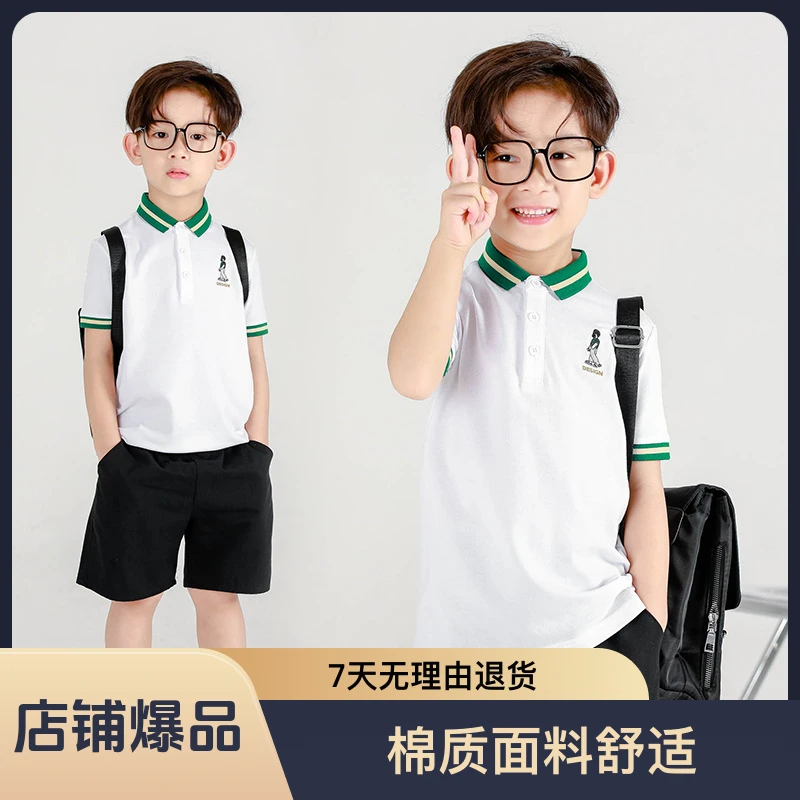 男童休闲polo衫薄款短袖夏装翻领半袖T恤儿童纯棉刺绣韩版t透气