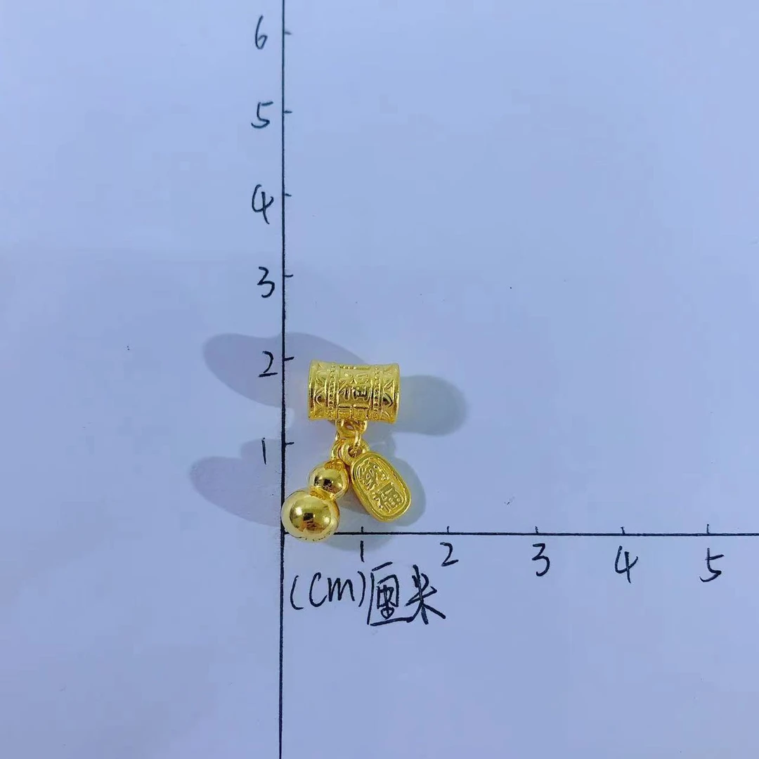 【伟新源】足金999 硬金工艺 时尚百搭 纳福葫芦通孔1.89克