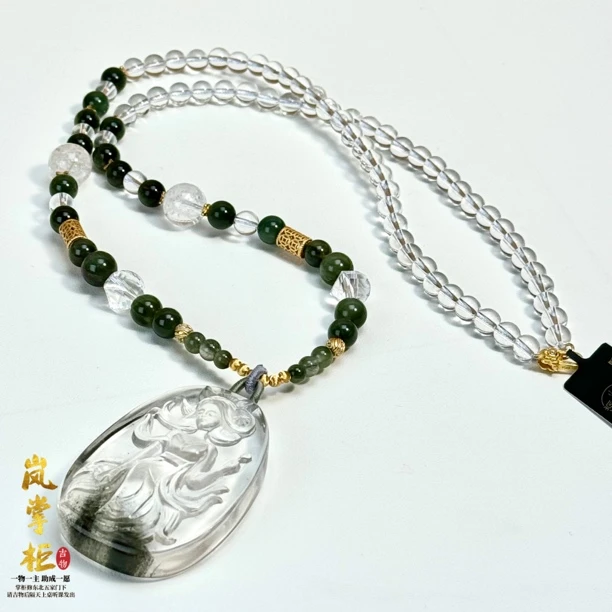 D2022X 绿幽灵狐 娘娘 绿发晶项链