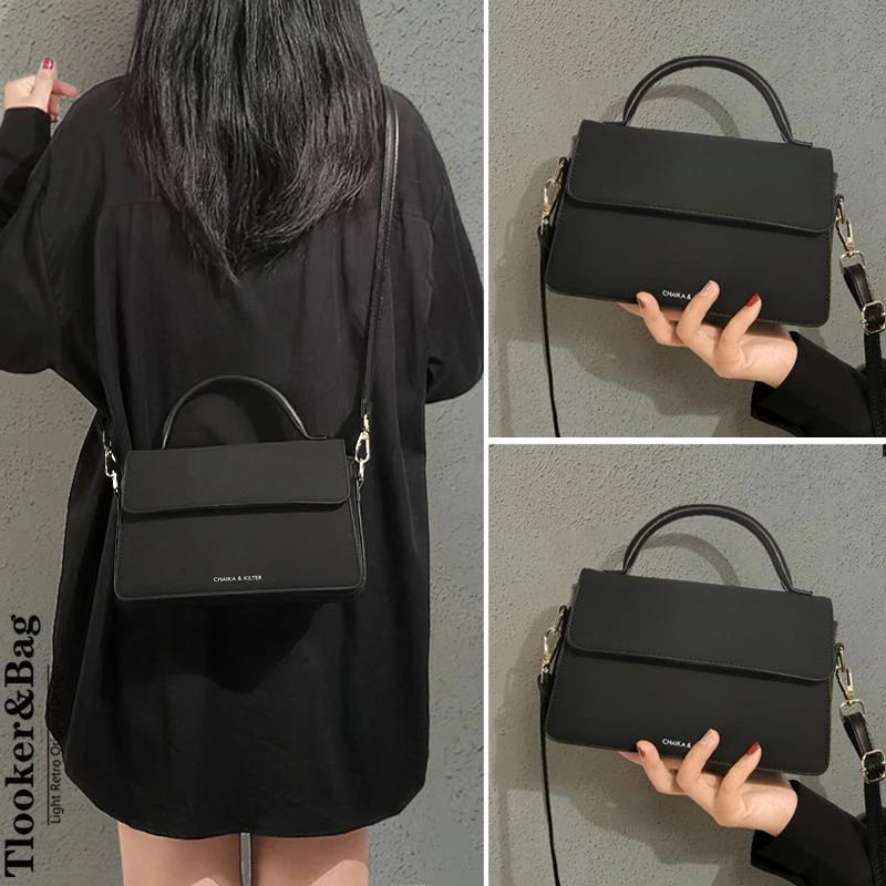 2025新款春夏黑色高级感小众设计感手提斜挎包小方包小包包女