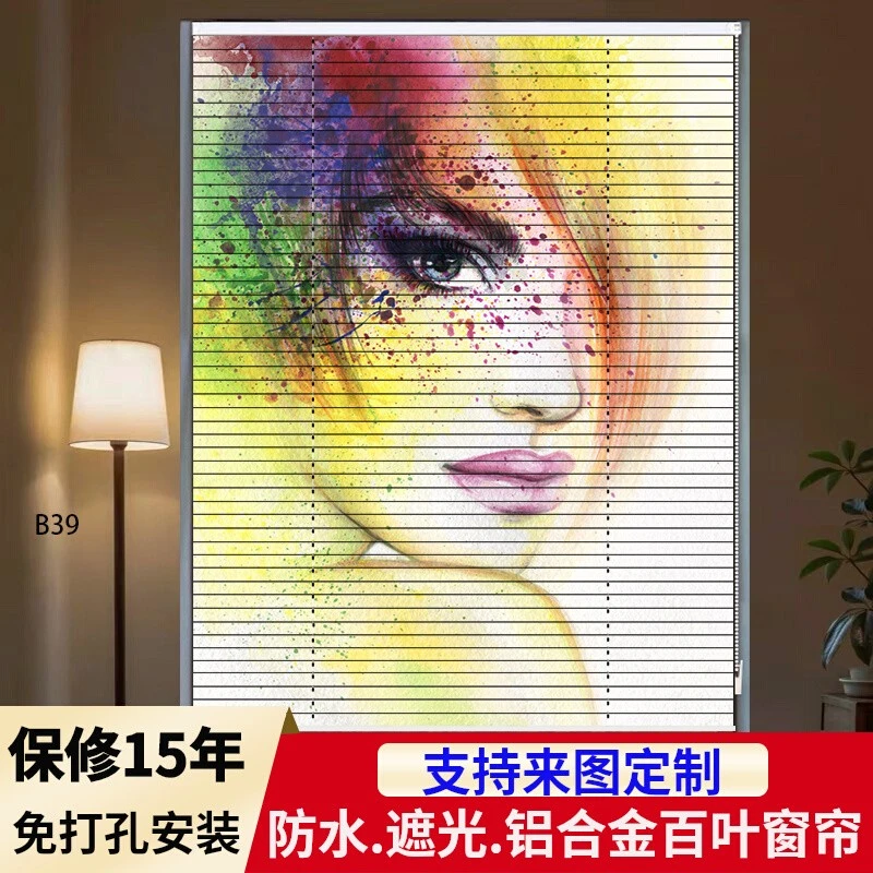 百叶窗帘卷帘浴室卫生间办公室厨房厕所窗户遮光遮挡免打孔卷拉式