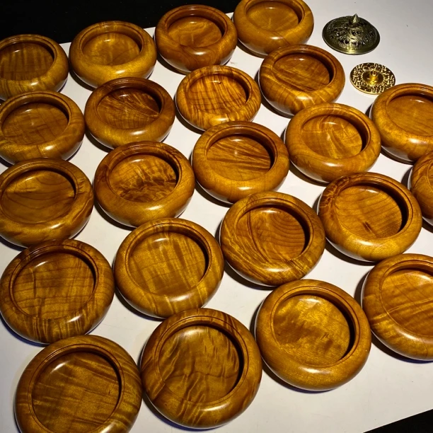 小叶金丝楠木香炉水波纹实木整料挖空手工制作摆件