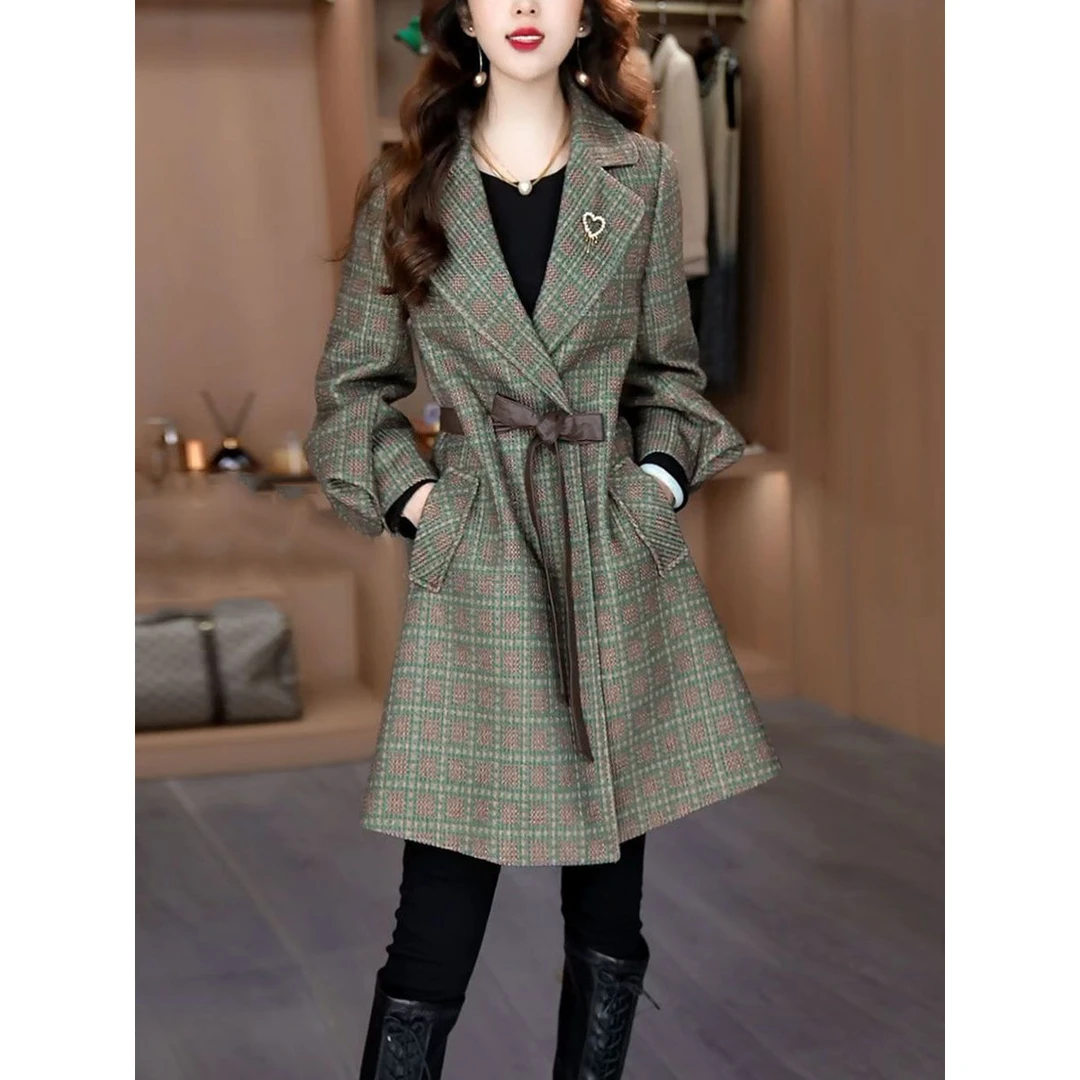 杭州意法风衣外套2024秋装新款女小个子高级感中长款大衣6363