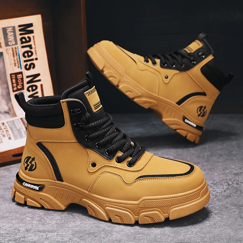 马丁靴男款秋冬新款高帮鞋英伦风工装机车鞋休闲百搭潮鞋户外男鞋