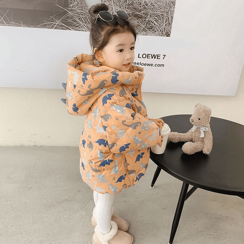 女童中长款2022冬装新款韩版小宝宝儿童防风时尚加厚洋气外