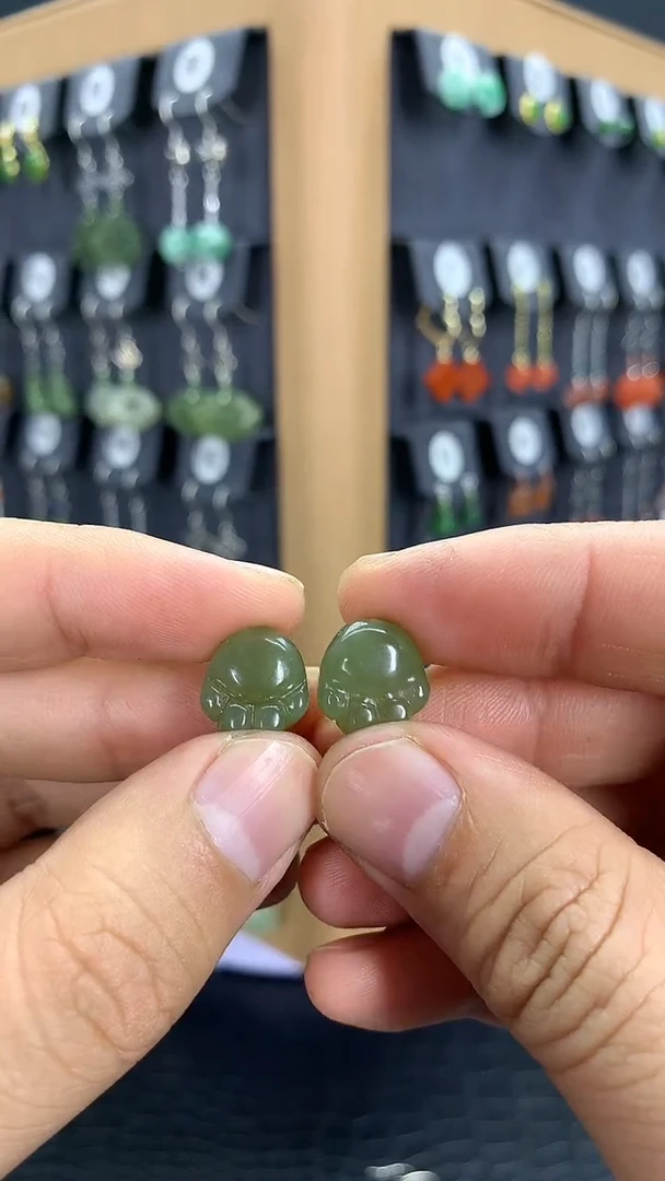 【闪购商品】和田玉耳饰银S925镶嵌1