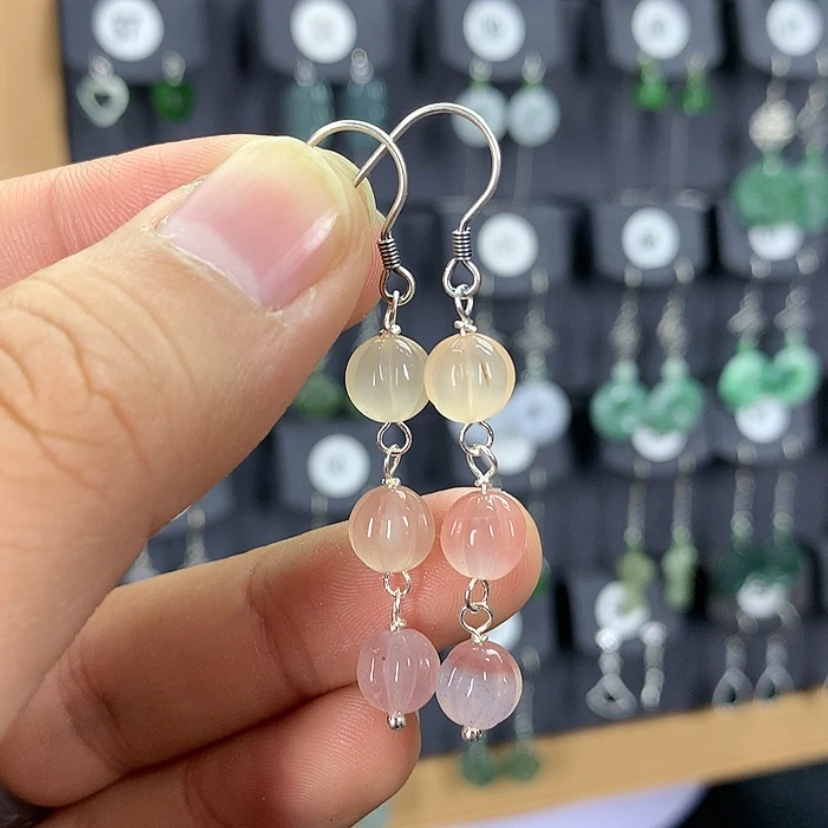 【闪购商品】南红玛瑙耳饰银S925镶嵌