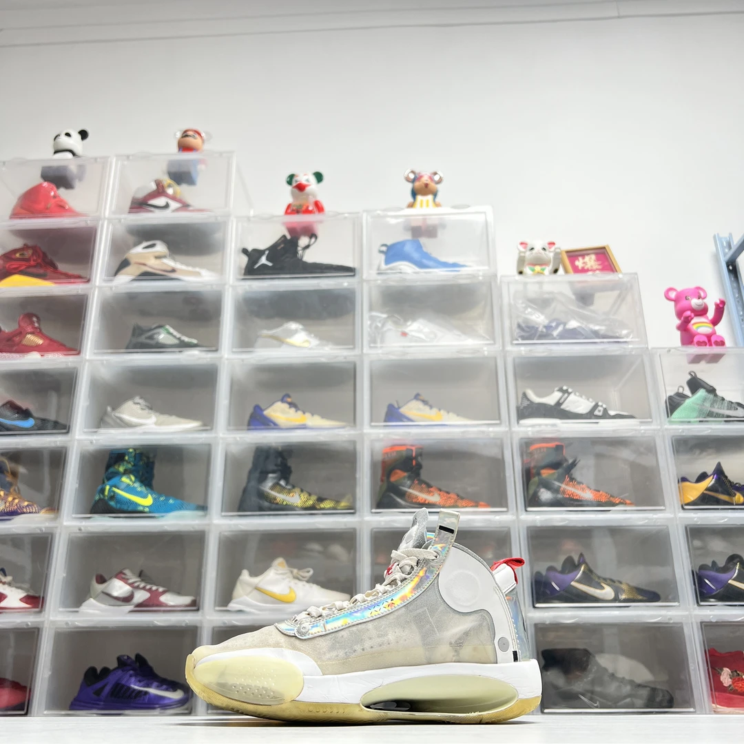41码 aj34 白镭射限定 白色 9新 公价2439 篮球鞋 中古潮鞋实战鞋