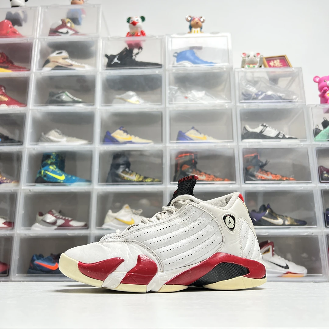 42.5码 aj14 芝加哥限定 白红 9新公价2099 06元年绝版复古篮球鞋