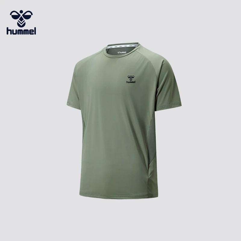 HUMMEL户外运动短袖男透气速干吸湿排汗舒适圆领跑步健身训练T恤
