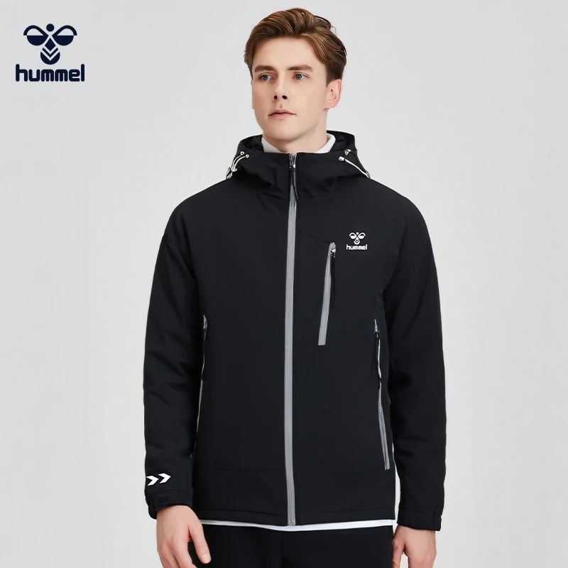HUMMEL加厚外套男户外运动休闲连帽秋冬季防风保暖潮流棉服