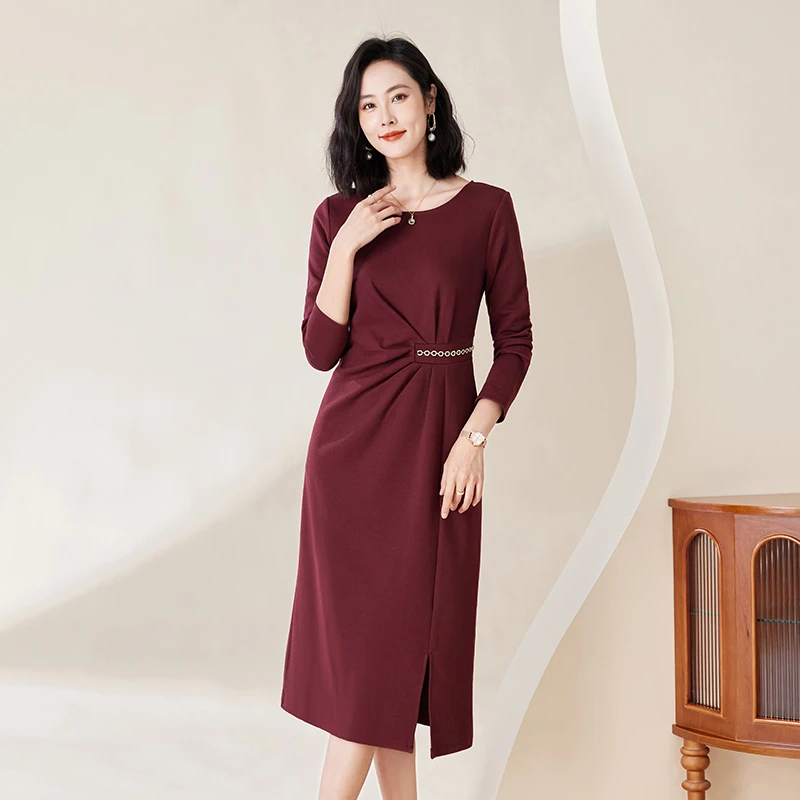 秀媛大码2025年春季新款时尚优雅胖MM气质减龄显瘦连衣裙80347