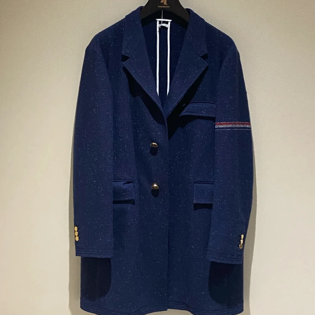 ThomBrowne 汤姆布朗 3h042 99新 纯色三色织边西装 0码 公价1.8W