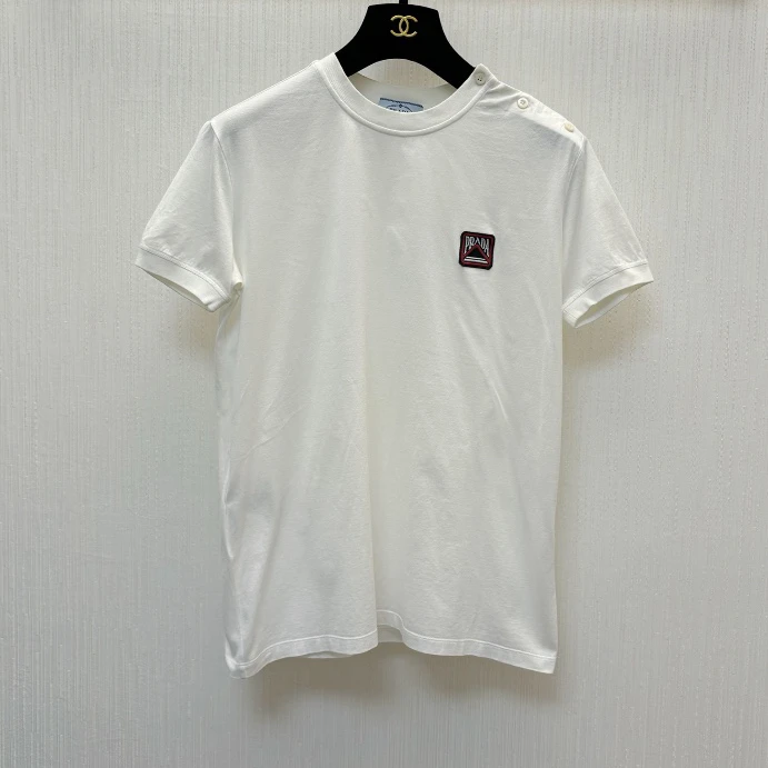 Prada/普拉达 md75 99新  标语logo短袖T恤 m码 公价7k