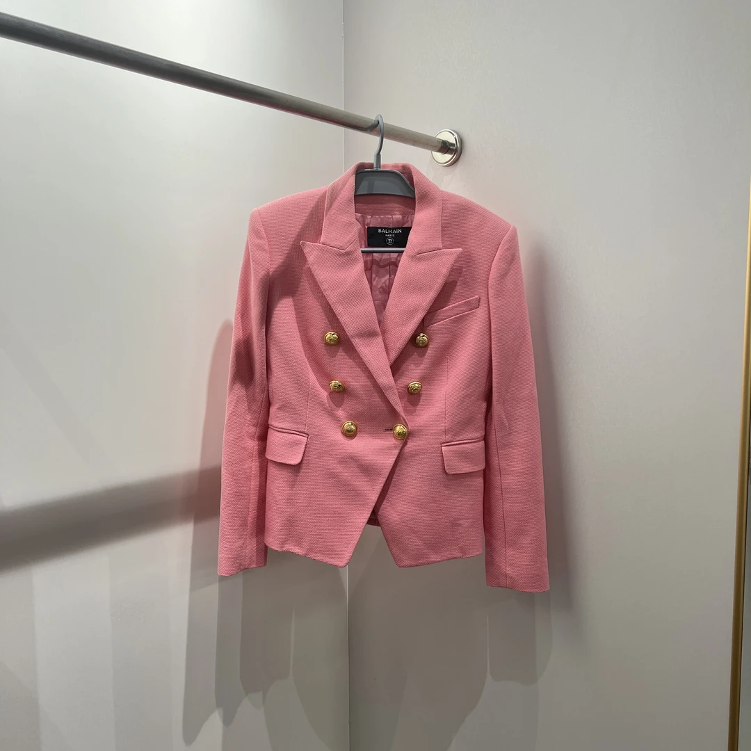 巴尔曼/BALMAIN 3i066 99新 38码 棉质V领纯色西装外套 公价1.3w
