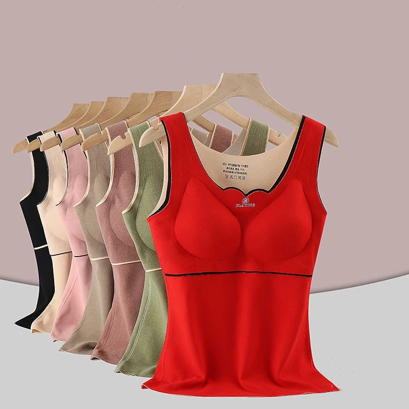 保暖背心女一体式固定德绒加绒加厚暖打底衣