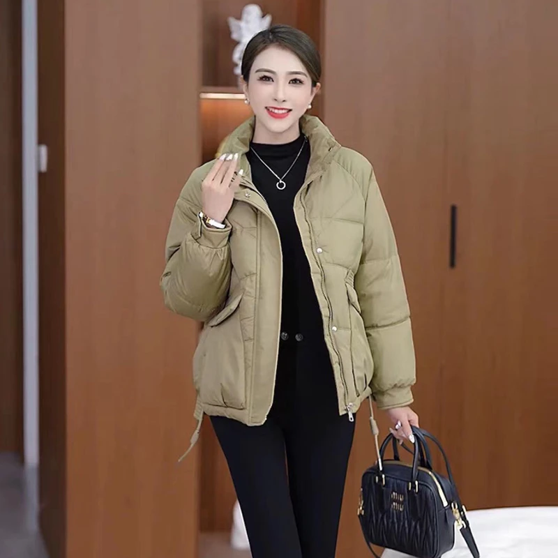 2024冬季新款短款加厚百搭立领棉衣显瘦保暖女士外套修身棉服