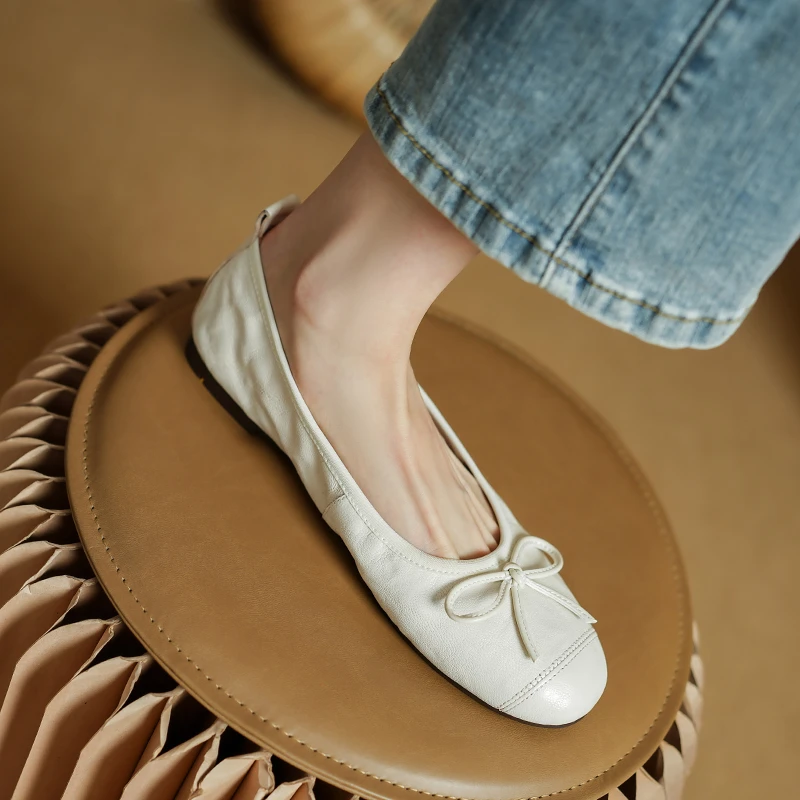 跟高1cm/柔软舒适平底鞋女圆头低跟单鞋芭蕾舞鞋