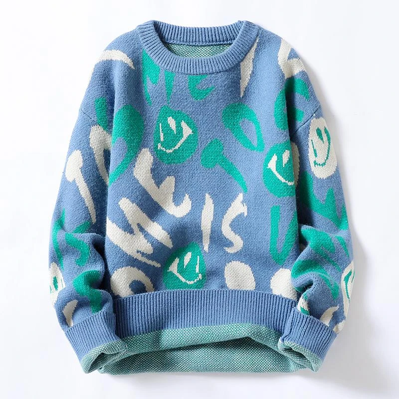 啄木鸟男士加厚春季保暖针织衫青年学生时尚休闲针织衫提花上衣男