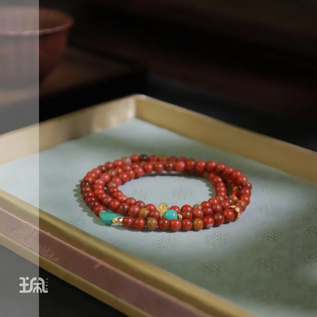 欣遇|南红*手串*18K金镶嵌XYC24053008多样性发其一