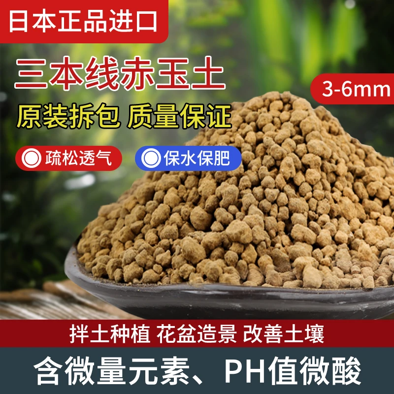 进口硬质三本线赤玉土多肉盆景专用铺面颗粒营养土土壤种植泥炭土