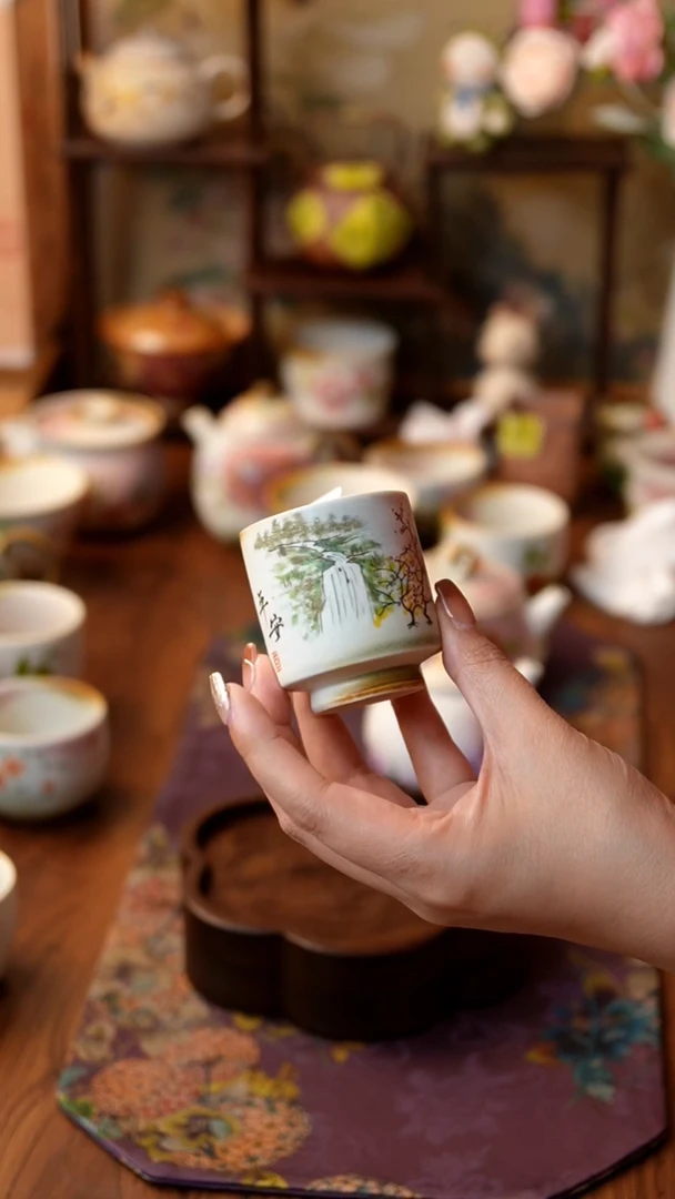 【闪购商品】瓷器平安直口杯0019