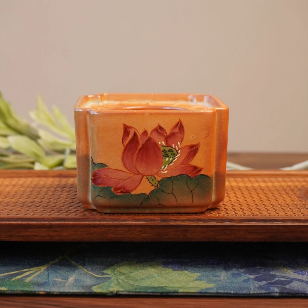 【长石志野·荷花·温茶炉】家用陶瓷中式手绘茶道干泡国风精美可爱