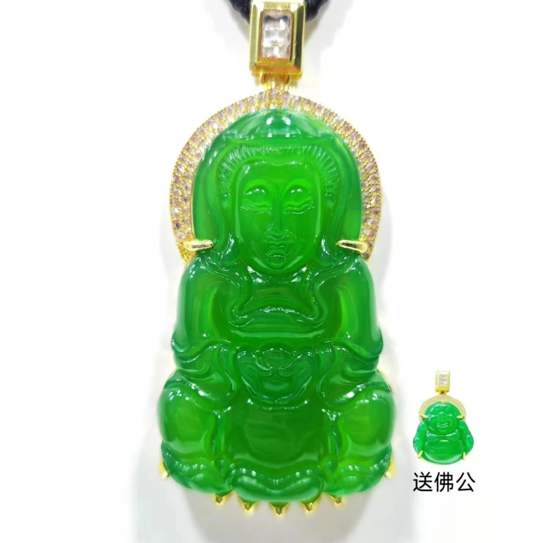 【新店浮力】1006-满色满绿玉石观音-多样性发货-玛瑙-送佛公