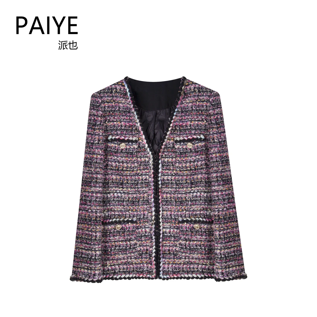 90白鸭绒轻奢小香风外套高级感显瘦百搭气质长袖羽绒外套A78059