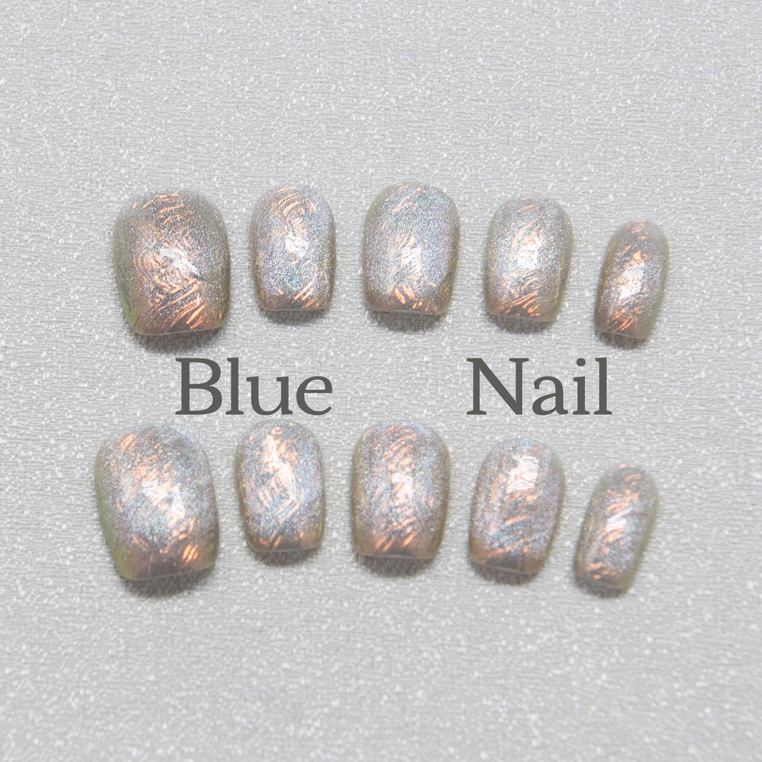 【炫彩】-BLUENAIL-手工穿戴甲可反复穿戴魔镜喷枪螺纹个性小众设计