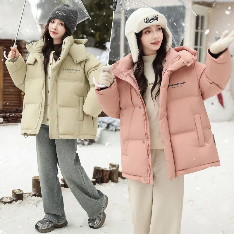 女童冬季棉服2024新款6-12岁15岁中大儿童休闲洋气加厚中长款棉衣