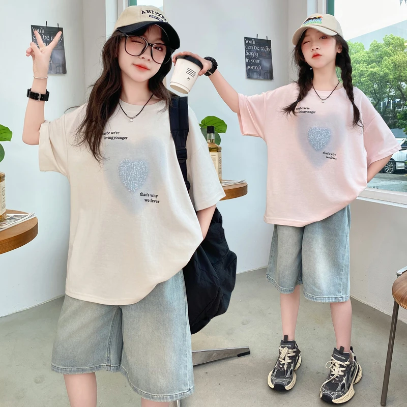 女童夏装套装2024新款6-12岁15岁中大童小女孩休闲运动潮流两件套