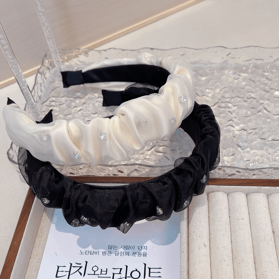 带齿包纱韩国发箍百搭夏天外出网红小香风黑色气质简约