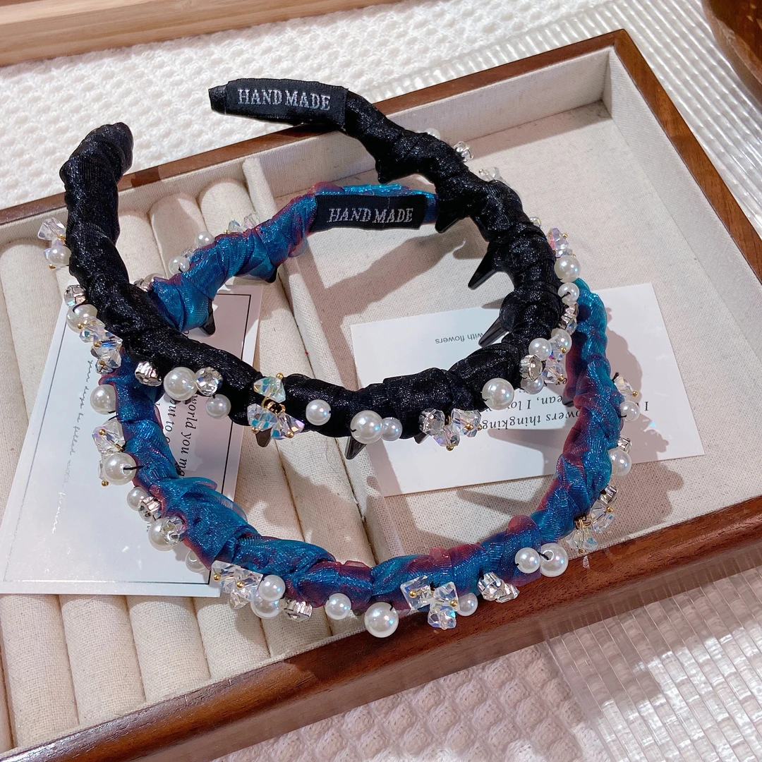 带齿韩国货新款设计师款定制发箍百搭手工黑色倒插款法式气质网红