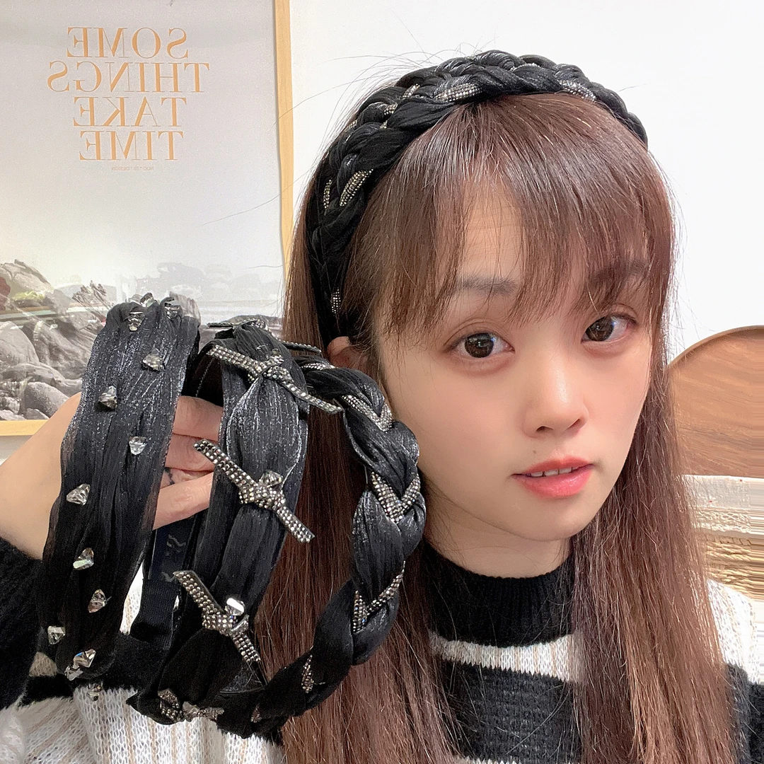 带齿韩国货新款设计师款定制发箍百搭手工黑色韩版气质简约ins