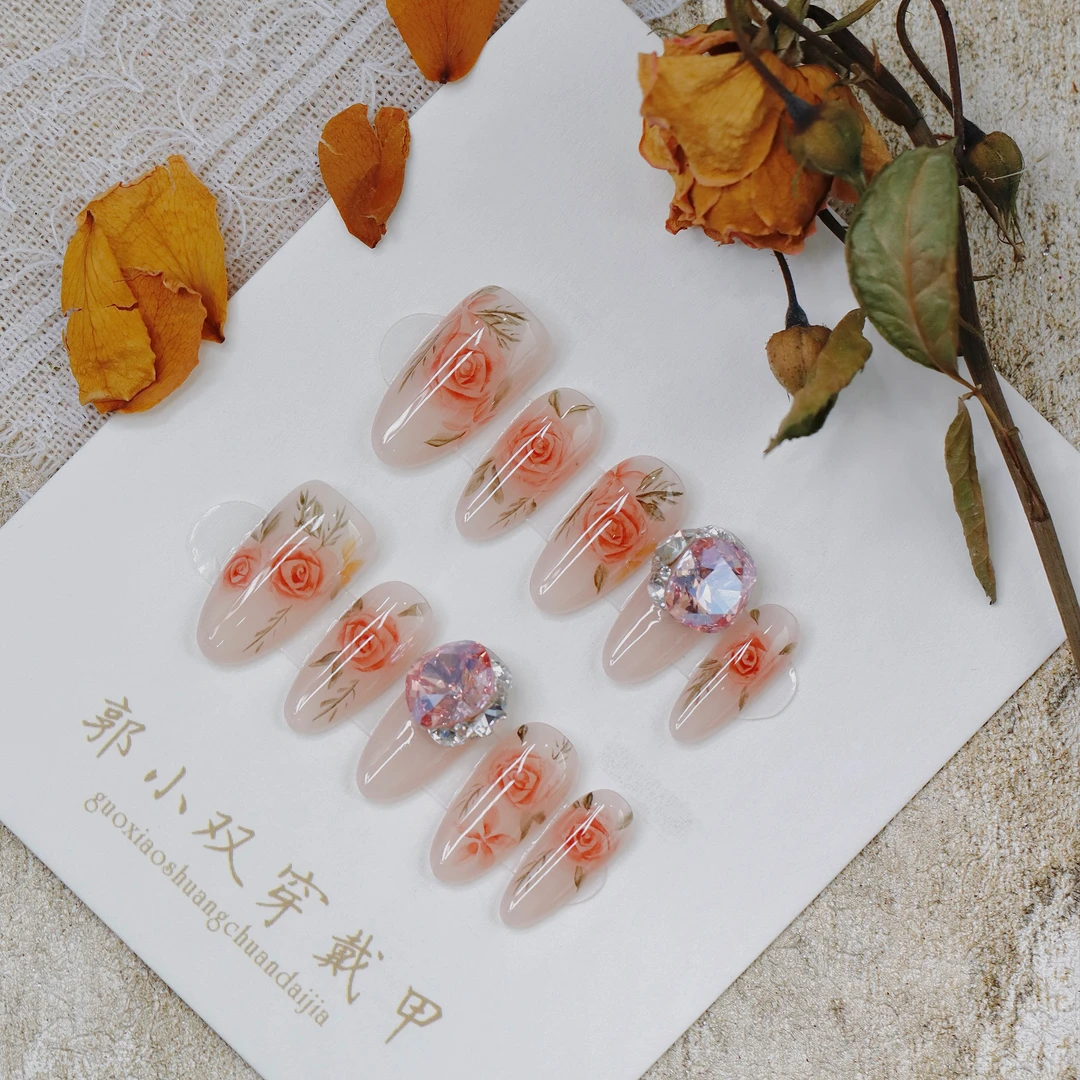 郭小双穿戴甲【春野花信2】手绘水彩版10片盒装全华S21212