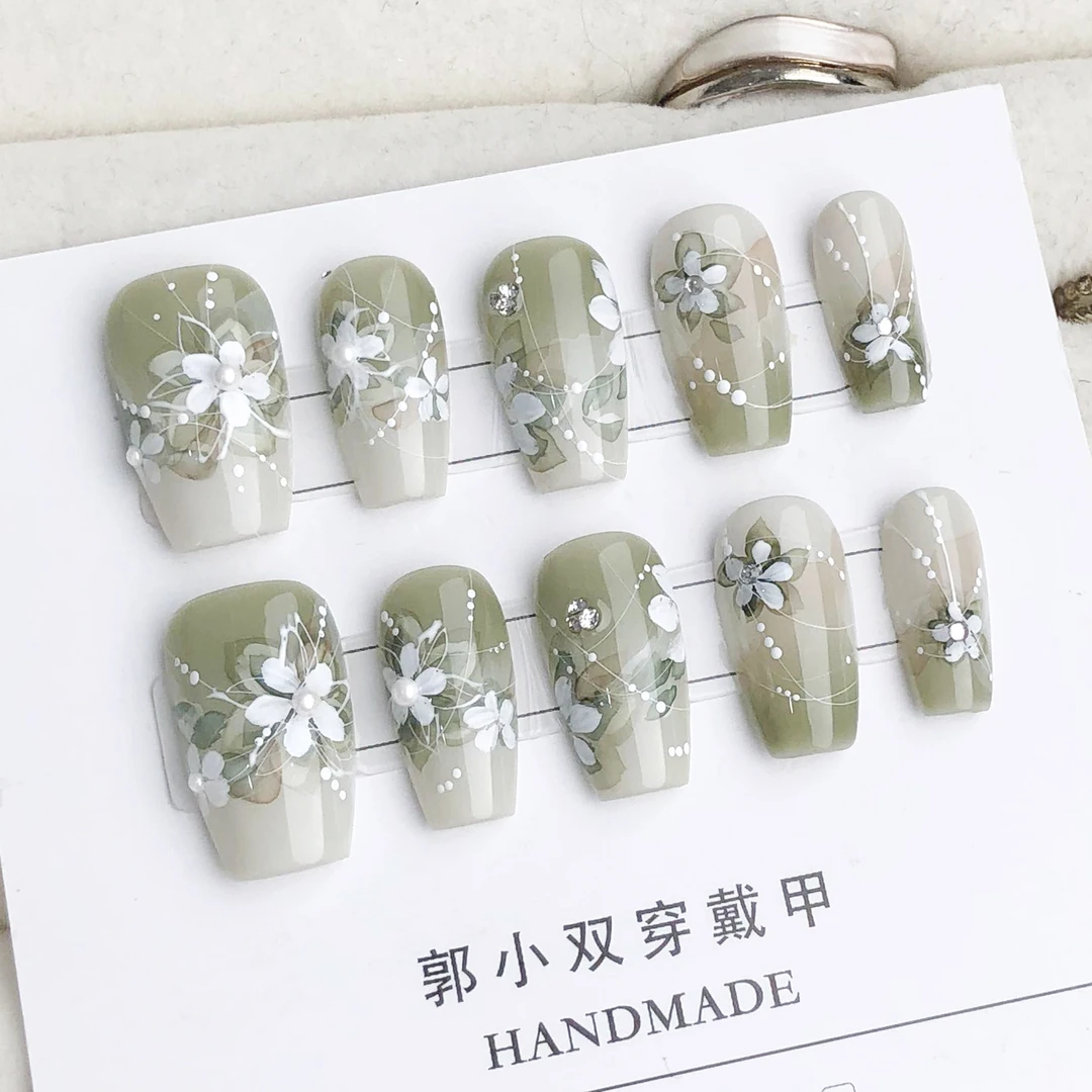 【烟雨2】郭小双穿戴甲手绘水彩版10片盒装S20545