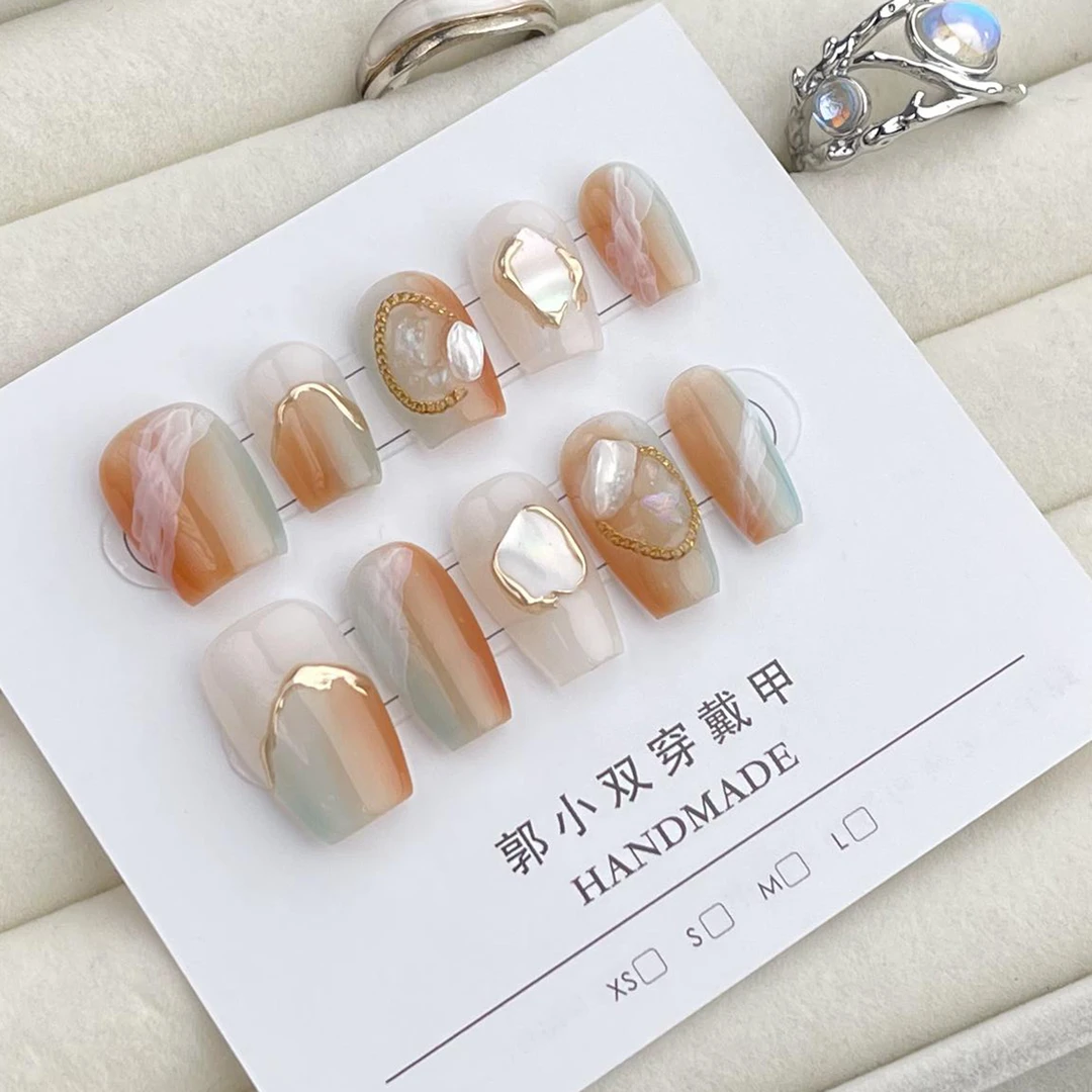 郭小双穿戴甲【敦煌飞天1】手绘水彩版10片盒装