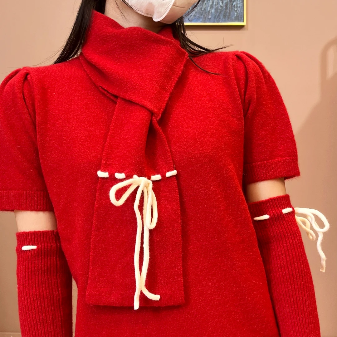 冬季针织百搭时尚韩版女士毛衣裙（1255）