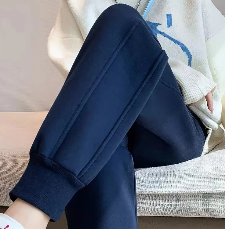 2025秋冬新款 华棉束腿运动裤 百搭休闲 男女同款 显瘦 加绒时尚