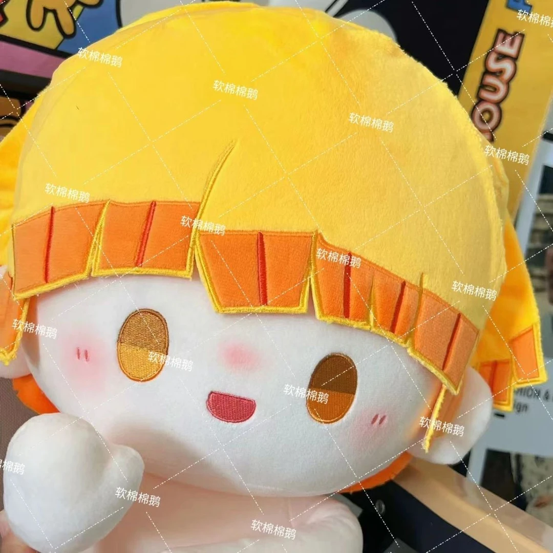 原创动漫鬼灭之刃同人动漫周边我妻善逸属性40cm棉花娃娃玩偶公仔