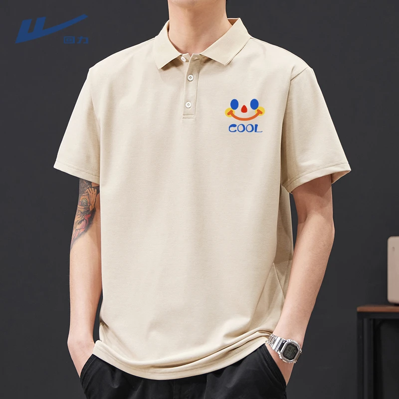 回力短袖t恤男士潮牌2024年夏季带领体恤珠地棉上衣宽松polo衫男