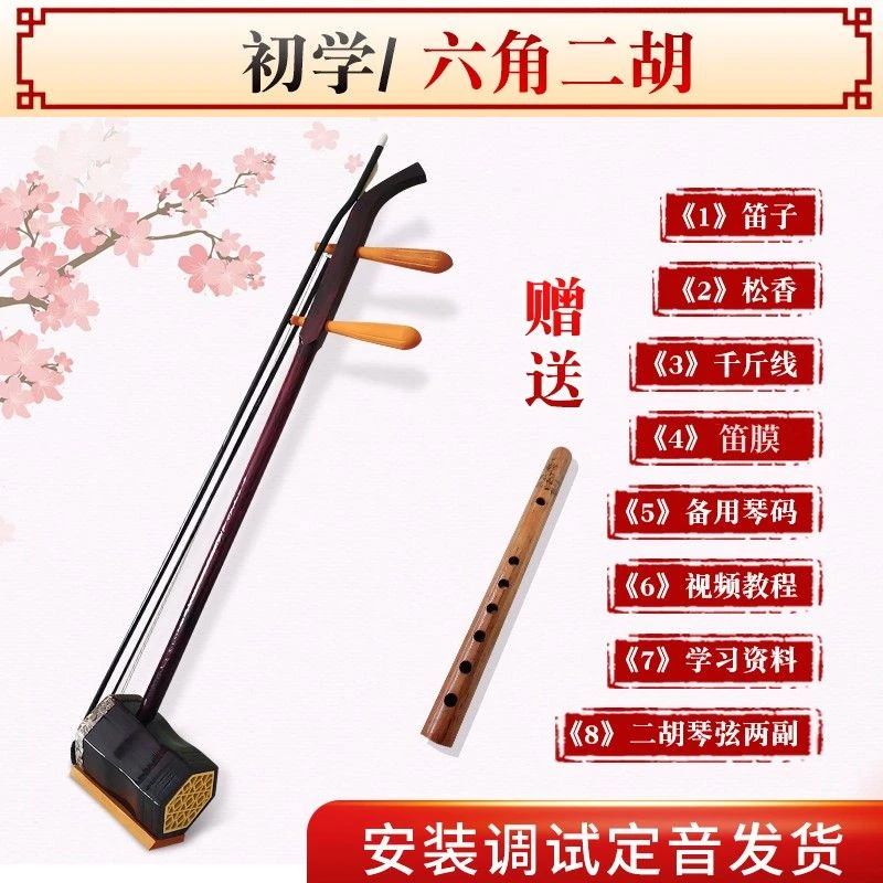 二胡乐器全套厂家直销大音量老年人成人初学者通用演奏高档琴优