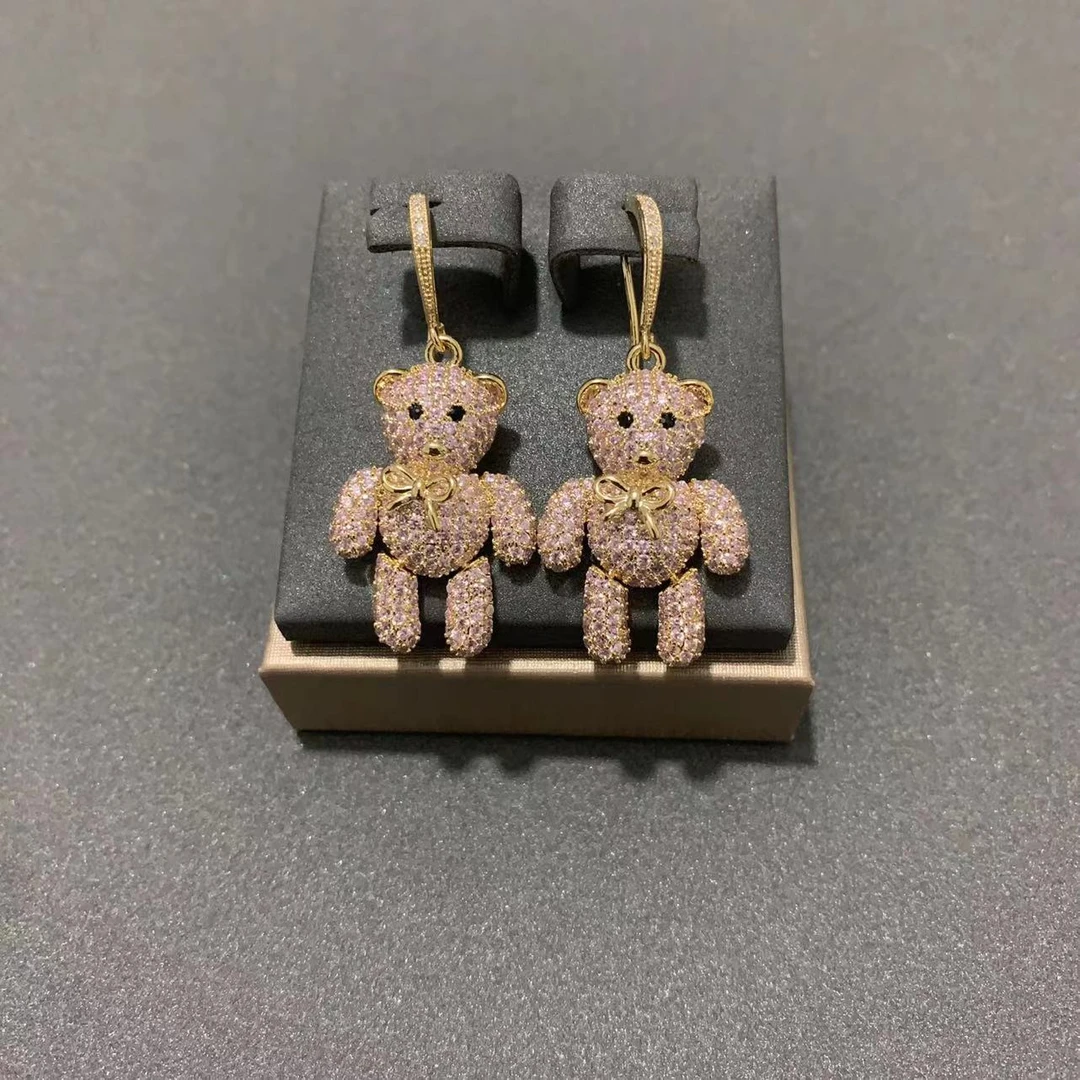 铜合金合成锆石耳饰 2883【可爱萌宠】轻奢耳饰