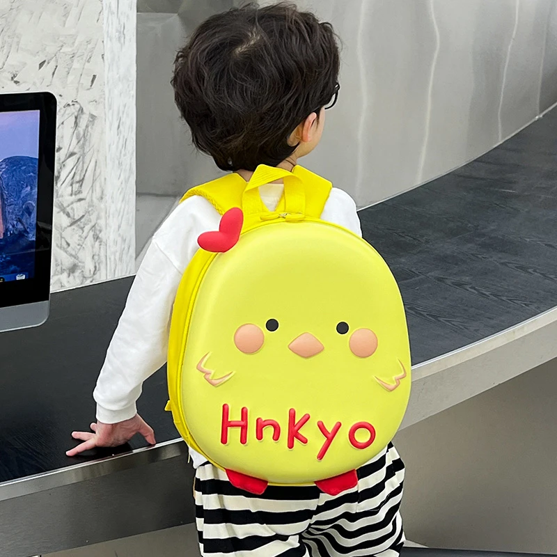 新款儿童书包幼儿园宝宝包高颜值压壳双肩背蛋壳韩版卡通小鸡194